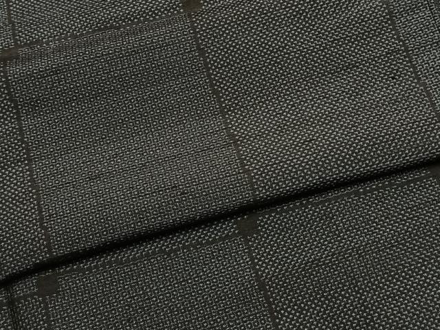平和屋着物●塩沢紬　120亀甲　色紙文　ますいわ屋扱い　正絹　逸品　AABI1682fy