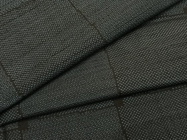 平和屋着物●塩沢紬　120亀甲　色紙文　ますいわ屋扱い　正絹　逸品　AABI1682fy