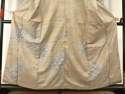 平和屋着物●訪問着　紬地　扇　正絹　逸品　AABI1684fy