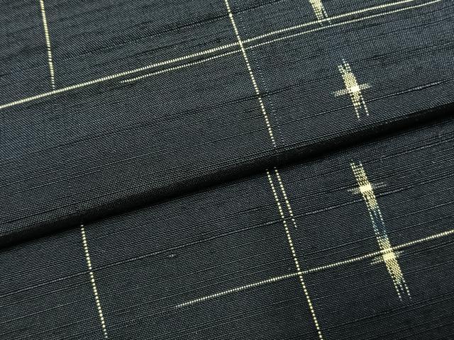 平和屋着物●上質な紬　格子　反端付き　正絹　逸品　AABI1685fy