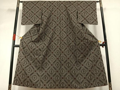 平和屋着物●本場大島紬　龍郷絣　正絹　逸品　AABI1691fy