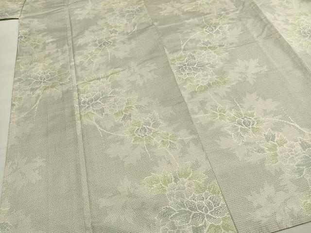 平和屋着物●本場大島紬　白大島　130亀甲　草花文　正絹　逸品　AABI1693fy