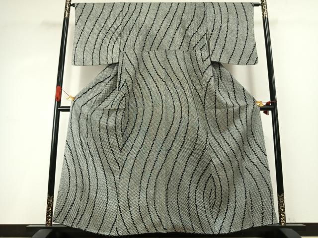 平和屋着物●上質な小紋　総絞り　流水文　正絹　逸品　AABI1694fy