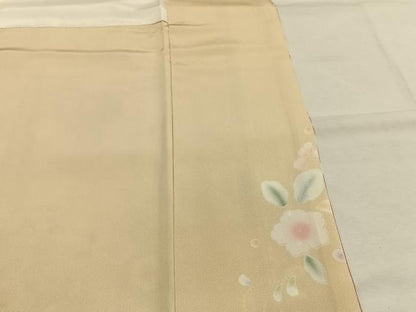 平和屋着物●訪問着　駒刺繍　草花文　暈し染め　金彩　三越扱い　正絹　逸品　AABI1696fy