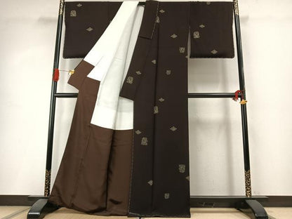 平和屋着物●上質な小紋　印伝　兎　正絹　逸品　未使用　AABI1697fy