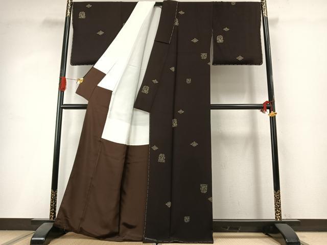 平和屋着物●上質な小紋　印伝　兎　正絹　逸品　未使用　AABI1697fy