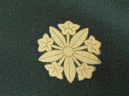 平和屋着物●アンティーク　大正ロマン　色留袖　刺繍　御所車花文　暈し染め　金糸　両褄　江戸褄　正絹　逸品　AABI1702fy
