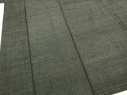 平和屋着物●結城紬　80亀甲　総詰め　黒地　正絹　逸品　未使用　AABI1705fy