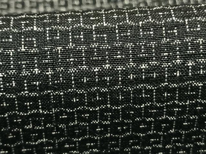 平和屋着物●結城紬　80亀甲　総詰め　黒地　正絹　逸品　未使用　AABI1705fy