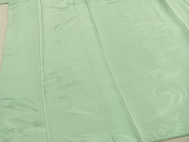 平和屋着物●上質な色無地　流水地紋　裏葉柳色　正絹　逸品　未使用　AABI1710fy