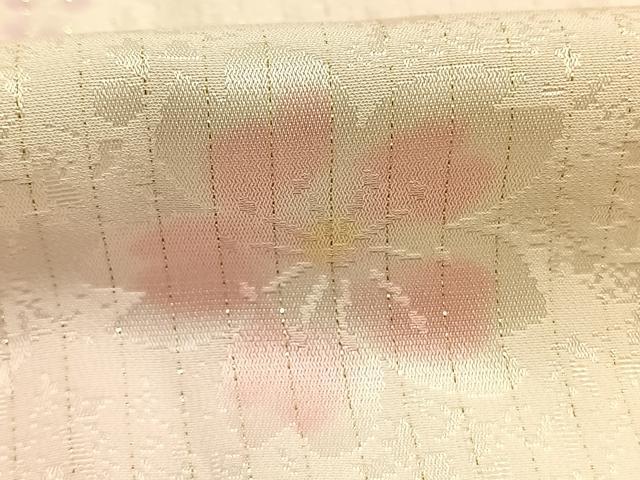 平和屋着物●振袖用長襦袢　袷　作家物　舞桜文　暈し染め　金糸　京都きもの友禅扱い　半衿刺繍　正絹　逸品　AABI1714fy