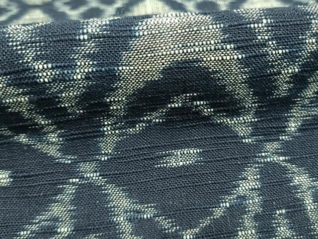 平和屋着物●久留米絣　単衣　幾何学文様　綿　逸品　AABI1716fy