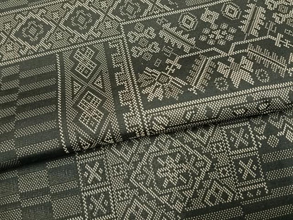 平和屋着物●お召　幾何学文様　正絹　逸品　AABI1721fy