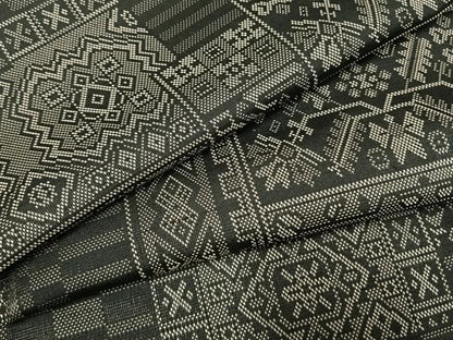 平和屋着物●お召　幾何学文様　正絹　逸品　AABI1721fy