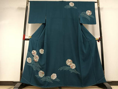 平和屋着物●訪問着　雪輪花文　正絹　逸品　未使用　AABI1723fy