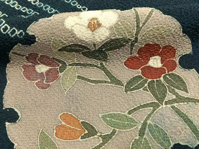 平和屋着物●訪問着　雪輪花文　正絹　逸品　未使用　AABI1723fy