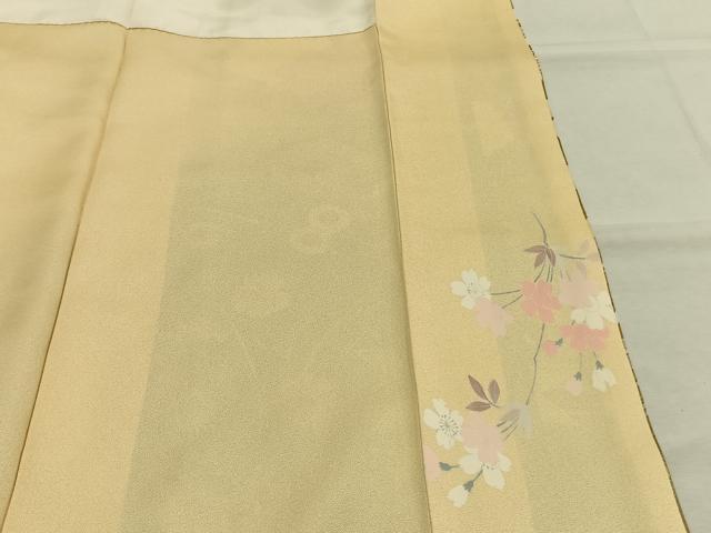 平和屋着物●訪問着　駒刺繍　草花文　暈し染め　金彩　正絹　逸品　AABI1725fy