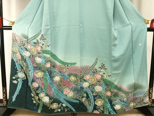 平和屋着物●訪問着　作家物　辻が花　暈し染め　正絹　逸品　AABI1727fy
