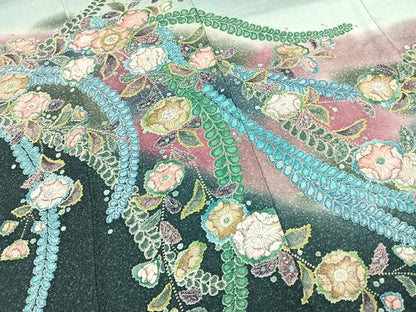 平和屋着物●訪問着　作家物　辻が花　暈し染め　正絹　逸品　AABI1727fy