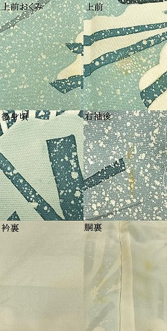 平和屋着物●訪問着　友禅　雪持ち松　正絹　逸品　AABI1728fy