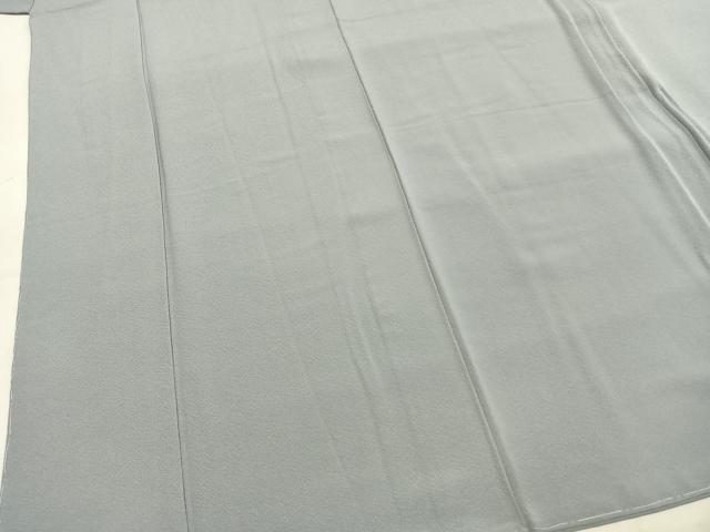 平和屋着物●上質な色無地　本草木染　灰青色　丹後ちりめん　反端付き　正絹　逸品　未使用　AABI1732fy