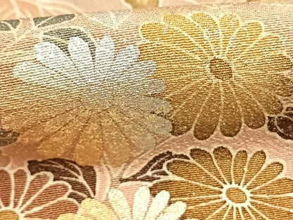 平和屋着物●訪問着　友禅　草花文　暈し染め　金銀彩　正絹　逸品　AABI1733fy