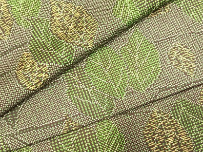 平和屋着物●本場大島紬　染大島　舞葉文　正絹　逸品　AABI1734fy