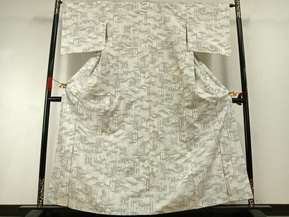 平和屋着物●上質な紬　風景文　正絹　逸品　AABI1735fy