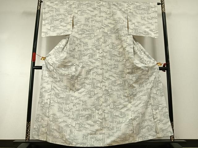 平和屋着物●上質な紬　風景文　正絹　逸品　AABI1735fy