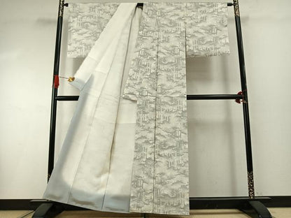 平和屋着物●上質な紬　風景文　正絹　逸品　AABI1735fy