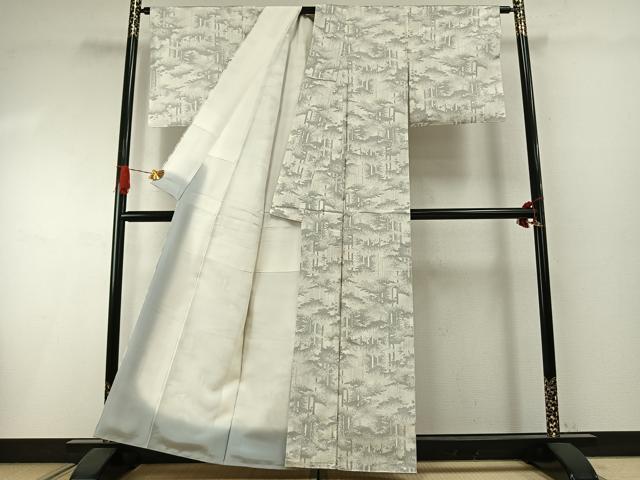 平和屋着物●上質な紬　風景文　正絹　逸品　AABI1735fy