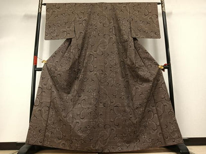 平和屋着物●本場大島紬　一元7マルキ　花唐草文　正絹　逸品　未使用　AABI1740fy