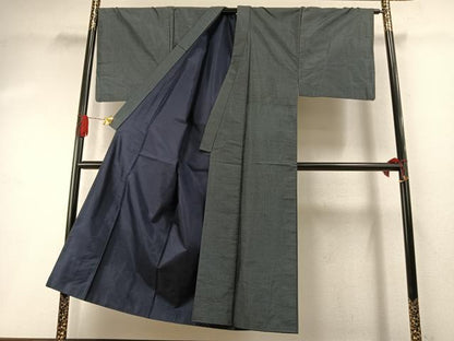 平和屋着物●男性　本場大島紬　アンサンブル　亀甲絣　正絹　逸品　AABI1741fy