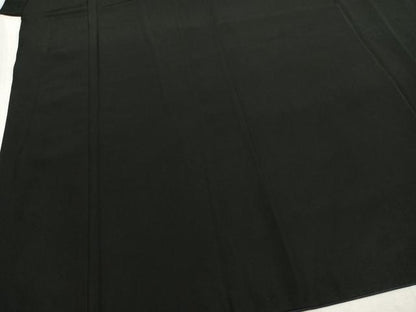 平和屋着物●男性　黒紋付　羽織セット　正絹　逸品　AABI1742fy