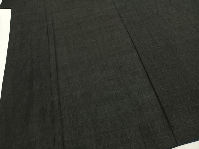 平和屋着物●男性　紬　アンサンブル　杢無地　正絹　逸品　AABI1743fy