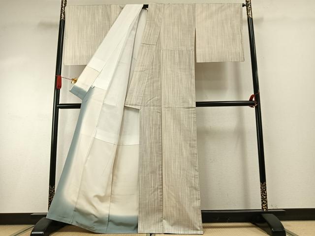 平和屋着物●上質な紬　縞　正絹　逸品　AABI1745fy