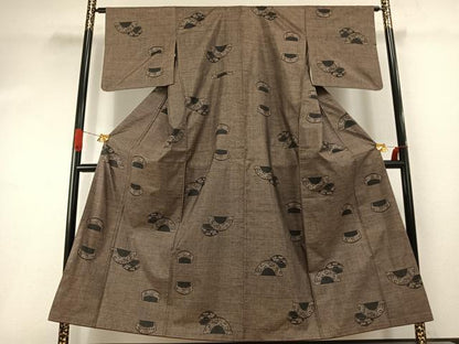 平和屋着物●本場大島紬　カタス9マルキ　櫛　正絹　逸品　AABI1749fy