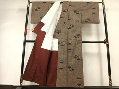 平和屋着物●本場大島紬　カタス9マルキ　櫛　正絹　逸品　AABI1749fy