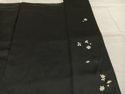 平和屋着物●訪問着　駒刺繍　萩文　黒地　金彩　正絹　逸品　AABI1753fy