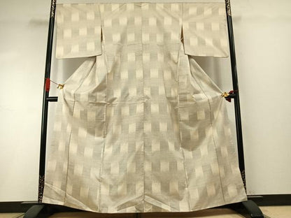 平和屋着物●本場大島紬　カタス7マルキ　変わり市松文様　正絹　逸品　AABI1754fy