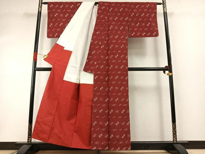 平和屋着物●本場琉球絣　紬　正絹　逸品　未使用　AABI1756fy