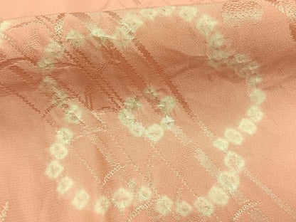 平和屋着物●振袖用長襦袢　袷　絞り　雲取り花文　正絹　逸品　AABI1759fy