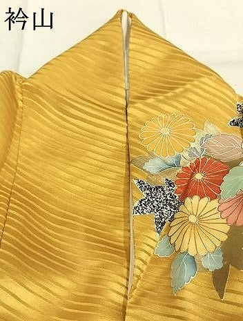 平和屋着物●豪華振袖　駒刺繍　草花文　金糸　金彩　正絹　逸品　AABI1761fy