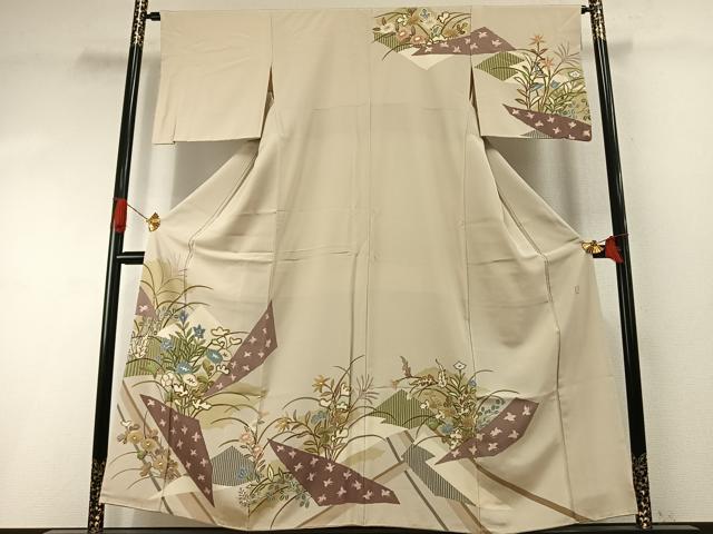 平和屋着物●訪問着　友禅　作家物　花鳥文　正絹　逸品　AABI1762fy