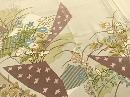平和屋着物●訪問着　友禅　作家物　花鳥文　正絹　逸品　AABI1762fy