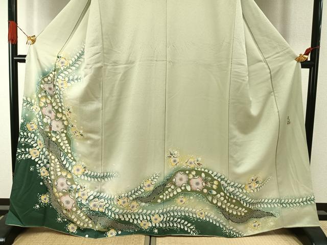 平和屋着物●訪問着　作家物　辻が花　暈し染め　正絹　逸品　AABI1764fy