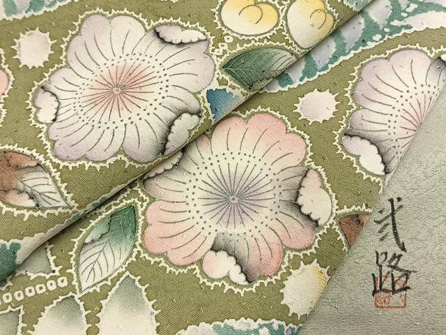 平和屋着物●訪問着　作家物　辻が花　暈し染め　正絹　逸品　AABI1764fy