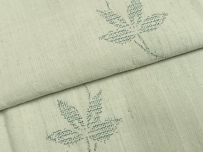 平和屋着物●結城紬　100亀甲　枝葉文　飛び亀甲柄　正絹　逸品　AABI1773fy