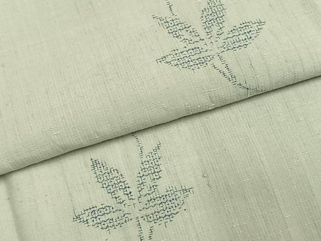 平和屋着物●結城紬　100亀甲　枝葉文　飛び亀甲柄　正絹　逸品　AABI1773fy
