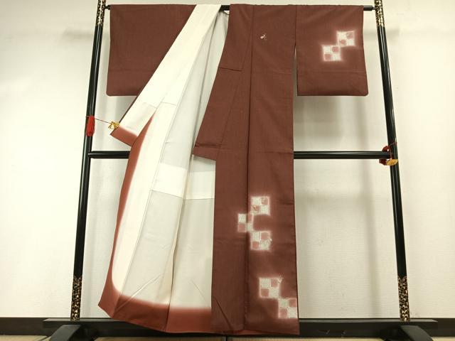 平和屋着物●訪問着　紬地　駒刺繍　瓢箪　金銀彩　正絹　逸品　AABI1774fy